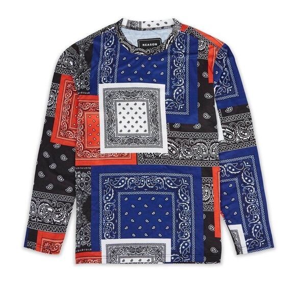 Reason Flag Bandana Print Long Sleeve Tee - Picture 2 of 4